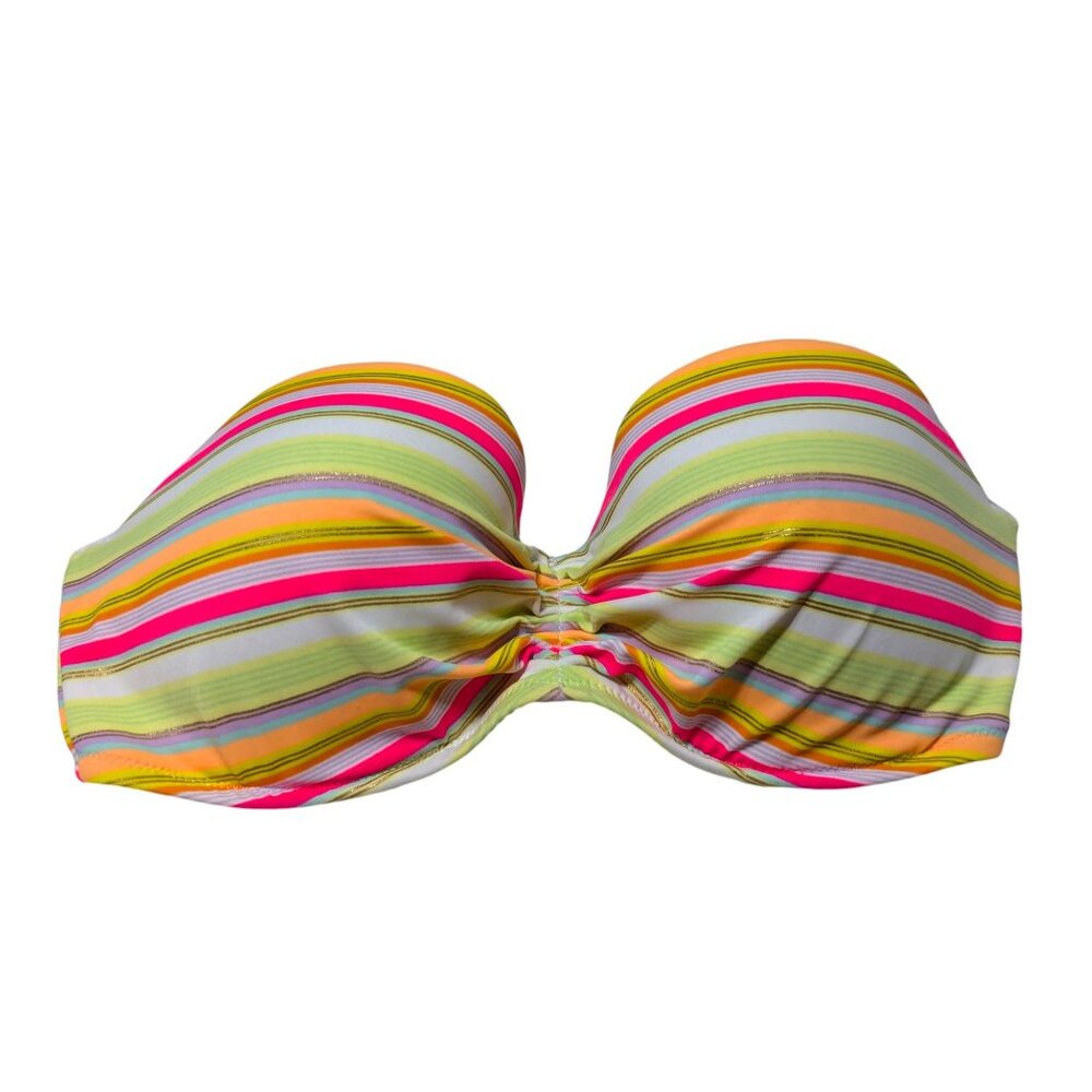 Victorias Secret 34D Colorful Striped Bandeau Bikini Top